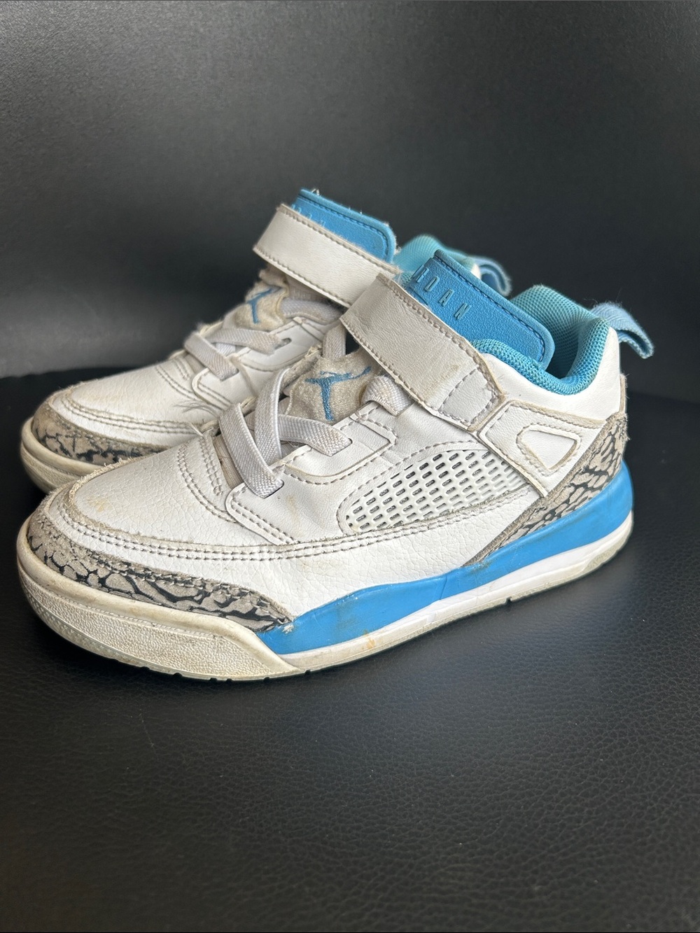 Nike Air Jordan Spizike Low TD UNC Toddler, White & University Blue size 12